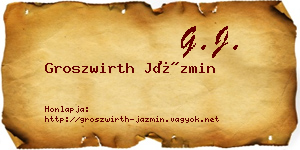 Groszwirth Jázmin névjegykártya
